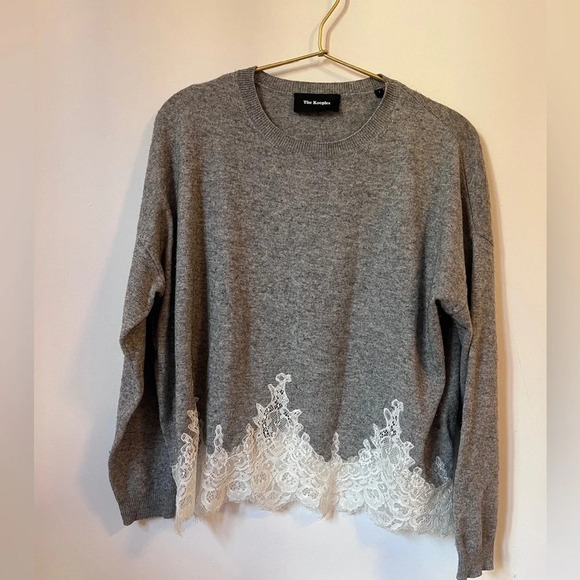 The Kooples Lace-Trimmed Wool & Cashmere Sweater - Picture 1 of 9